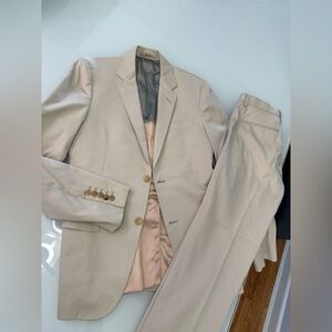 Beige Suit Jacket and Pants Set